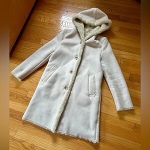 Uniqlo faux fur hooded long Coat
